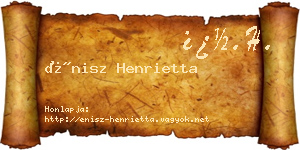Énisz Henrietta névjegykártya